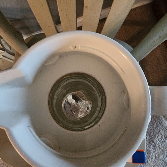 Pampered Chef White Pitcher with Blue and Orange Accents - Picture 2 of 3